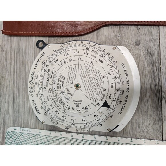 Jeppesen Slide Graphic Flight Computer with Case & Felsenthal E-6B Vintage RARE - Picture 3 of 12